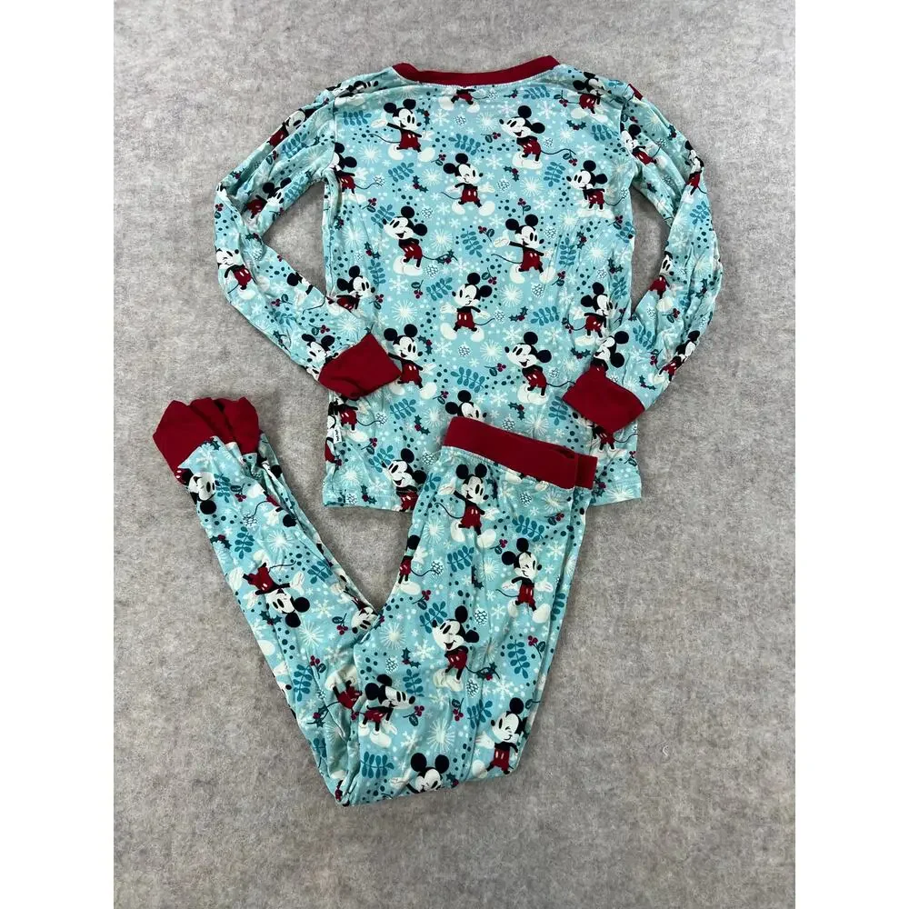 Little Sleepies Disney Mickey Mouse Winter Wonderland Bamboo Pajama Set 5/6